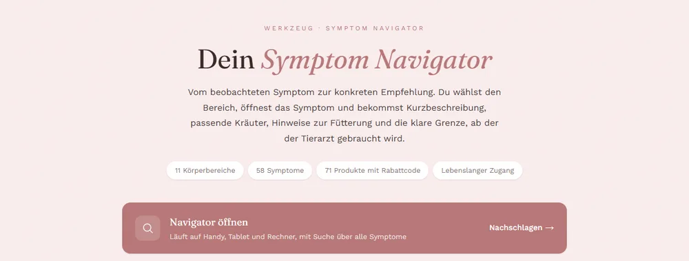 Der Symptom-Navigator mit elf Körperbereichen und 58 Symptomen