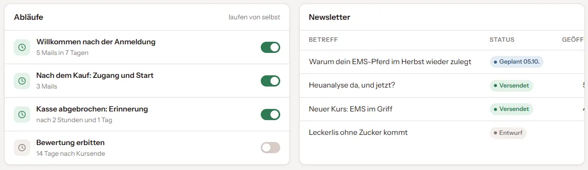 E-Mails in EquiNota, Entwurf